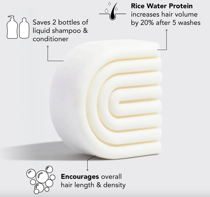 Rice Water Protein Strengthening Shampoo & Conditioner Bars
