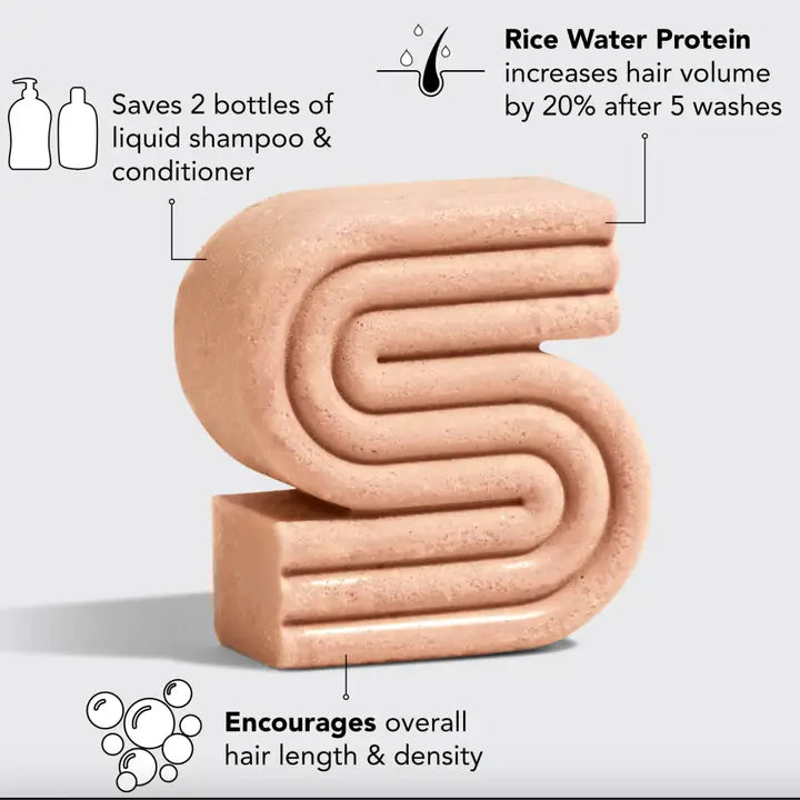 Rice Water Protein Strengthening Shampoo & Conditioner Bars